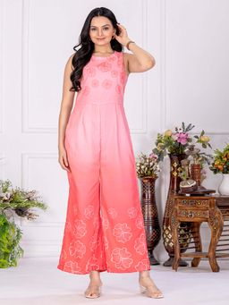 WEAVLLITE - Pink Ombre Cotton Printed Jumpsuit