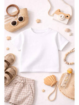 The Fit Theory - Boys White Short Sleeves Solid Round Neck T-Shirt