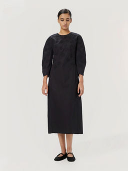 Genes Lecoanet Hemant - Women's Black Sequined Midi Length Dress