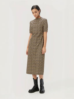 Genes Lecoanet Hemant - Women's Yellow Printed Midi Length Dress