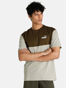 Puma - Power Colorblock Mens Gray T-shirt