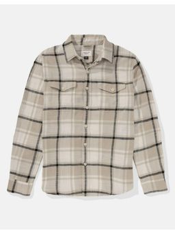 Allen Solly - American Eagle Men Beige Super Soft Flannel Shirt