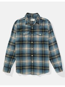 Allen Solly - American Eagle Men Blue Super Soft Flannel Shirt