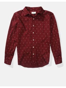 Allen Solly - American Eagle Men Burgundy Slim Fit Everyday Button-Up Shirt
