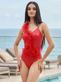 SOIE - Women Ruffled Monokini - Red
