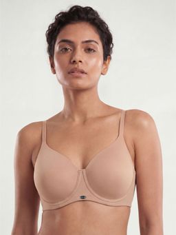 SOIE - Women Padded Non wired Full Coverage T-shirt Bra - Nude
