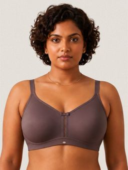 SOIE - Women Non Padded Non Wired Full Coverage Minimizer Bra - Grey