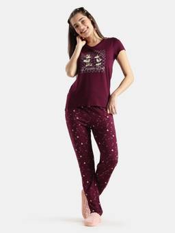 Jockey - D202 Women Disney Bambi TENCEL Micro Modal Cotton T-Shirt and Pyjama -JRaisin