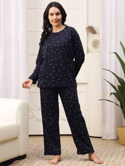 Kanvin - Womens Nightsuit Navy Blue