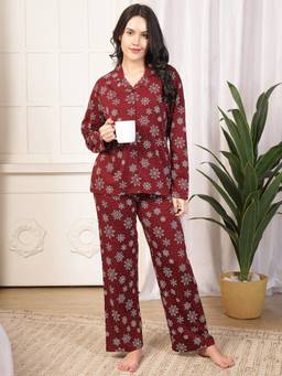 Kanvin - Womens Nightsuit Red