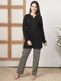 Kanvin - Womens Nightsuit Black