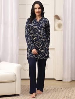 Kanvin - Womens Nightsuit Navy Blue