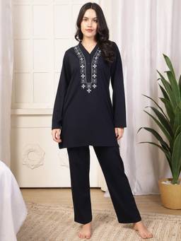 Kanvin - Womens Nightsuit Navy Blue