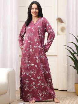 Kanvin - Womens Long Nighty Pink