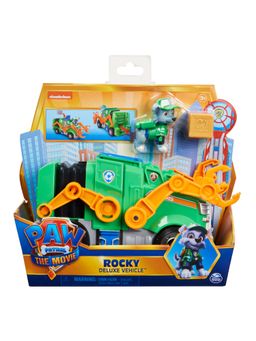 Paw Patrol - Rockys Deluxe Movie Transforming Toy Car & Collectible Action Figure