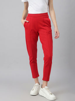 Fitkin - Women Red Straight Fit Fleece Pant
