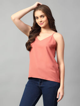 KOTTY - Womens Solid Sleeveless Regular Fit Adobe Avenue Top