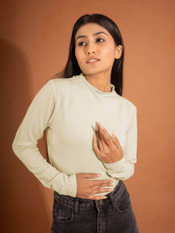 KOTTY - Womens Long Sleeve Regular Double Spanish White Top