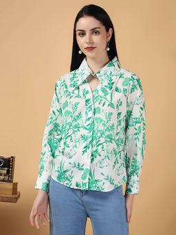 KOTTY - Womens Floral Printed Collar Neck Top - Stylish and Comfortable Fashion Wear