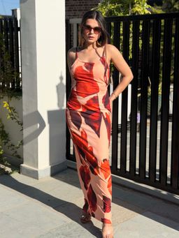 Tandul - Multi-Color Lycra Sleeveless Dress