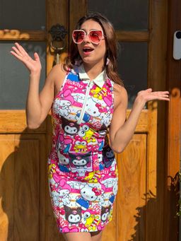 Tandul - Multi-Color Lycra Sleeveless Dress