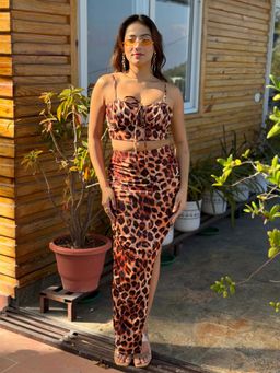 Tandul - Brown Polyester Co-Ord Set