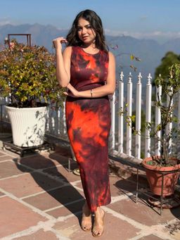 Tandul - Multi-Color Lycra Sleeveless Dress