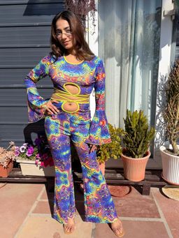 Tandul - Multi-Color Polyester Co-Ord Set