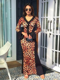 Tandul - Multi-Color Lycra Full Sleeves Dress