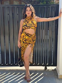 Tandul - Multi-Color Lycra Sleeveless Dress