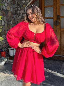 Tandul - Red Georgette Co-Ord Set