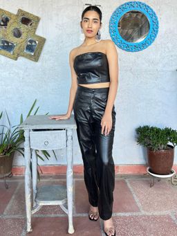Tandul - Black Leather Co-Ord Set