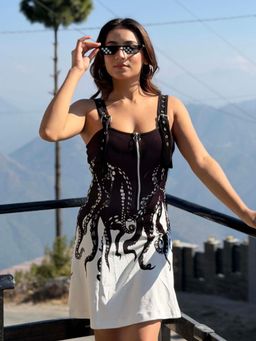 Tandul - Multi-Color Lycra Sleeveless Dress