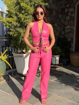 Tandul - Pink Leather Co-Ord Set