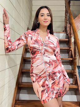 Tandul - Multi-Color Lycra Full Sleeves Dress