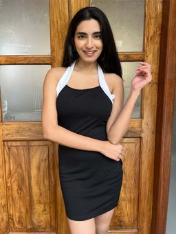 Tandul - Black Lycra Sleeveless Dress