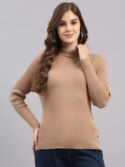 Monte Carlo - Brown Wool Blend Full Sleeves Sweater