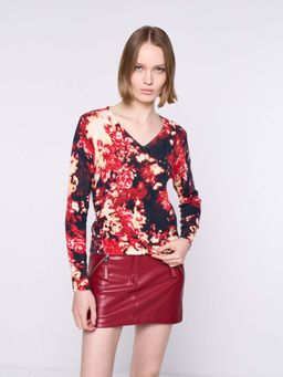 Silvian Heach - Red Cotton Full Sleeves Sweater