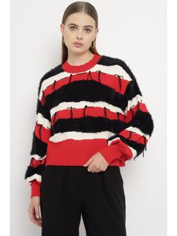 Silvian Heach - Red Nylon Full Sleeves Sweater