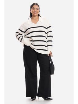 Virgio - Off White Cotton Full Sleeves Sweater