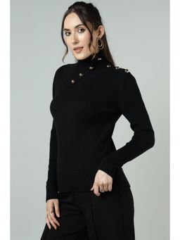 Karen Millen - Black Viscose Full Sleeves Sweater