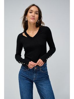 Salsa Jeans - Black Wool Full Sleeves Sweater