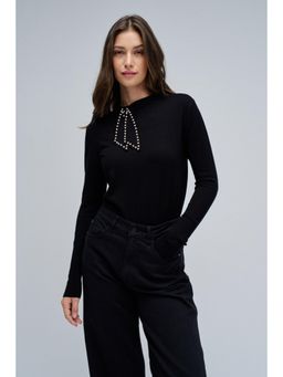 Salsa Jeans - Black Viscose Full Sleeves Sweater