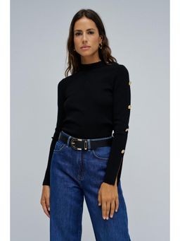Salsa Jeans - Black Polyester Full Sleeves Sweater