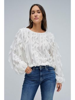 Salsa Jeans - White Polyester Full Sleeves Sweater