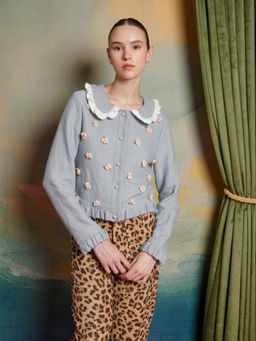 Sister Jane - Grey Polyester Full Sleeves Cardigan