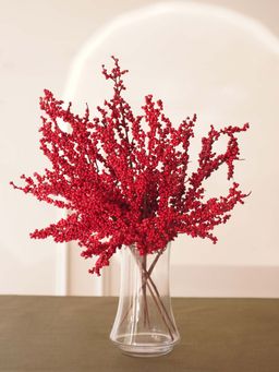 Pure Home + Living - Red Small Artificial Berry Spray - Single