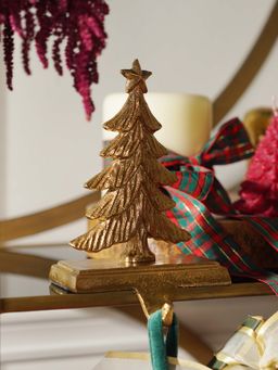 Pure Home + Living - Gold Metal Christmas Tree Stocking Holder