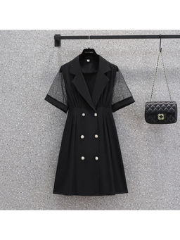 PARTIQ - Women Black Solid Knee Length Dress