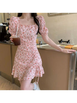 PARTIQ - Women Pink Floral Mini Dress